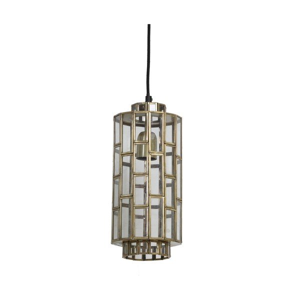 Висящо осветително тяло в бронзов цвят със стъклен абажур Søstrene – Light & Living