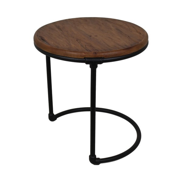 Odkládací stolek ze teakového dřeva a kovu HSM collection Round, 45 x 45 cm