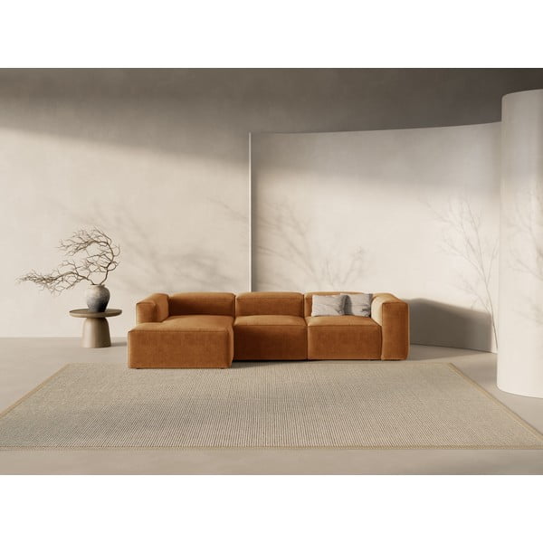 Ъглов диван в тухлен цвят (ляв ъгъл) Bergamo – Cosmopolitan Design-image-1