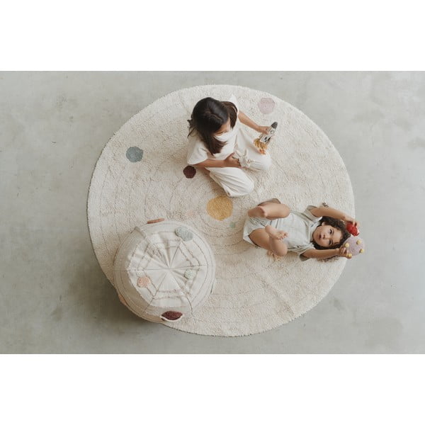 Бежово памучно детско килимче за игра ø150 cm Solar System – Lorena Canals-image-1
