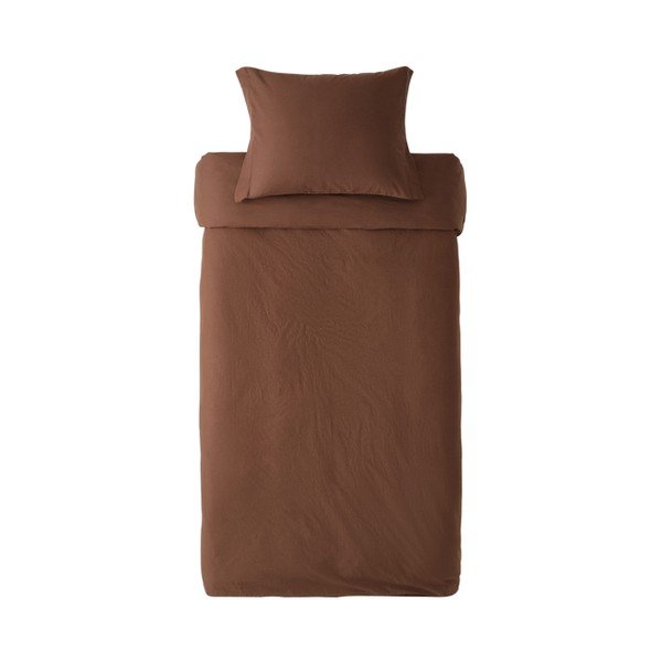 Кафяво единично  спално бельо от органичен памук 150x200 cm Juliette – Ellos Home