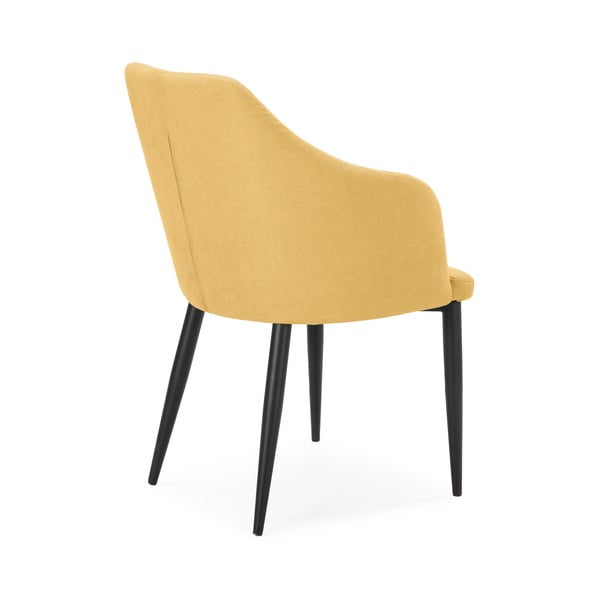 Жълти тапицирани трапезни столове в комплект 2 бр. Nadi – Marckeric-image-4