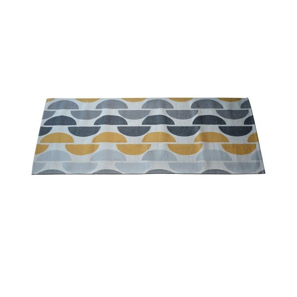 Покривало Halfmoon в сиво и жълто, 60 x 190 cm - Floorita-image-1