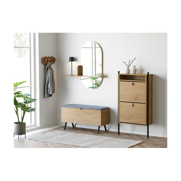 Стенно огледало с рафт 92x94,5 cm Barco – House Nordic-image-2