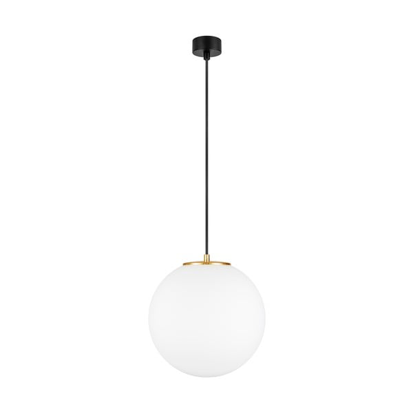 Бяла висяща лампа с цокъл в златист цвят TSUKI L, ⌀ 30 cm Tsuki - Sotto Luce