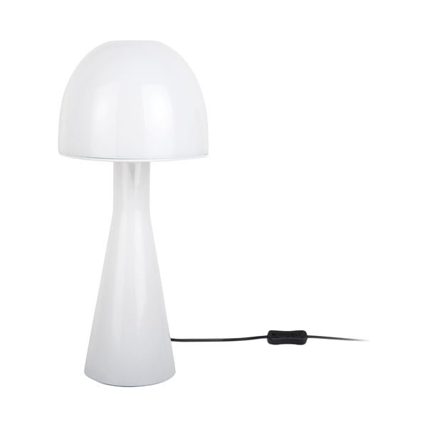 Бяла настолна лампа със стъклен абажур (височина 45 cm) Bombin – Leitmotiv