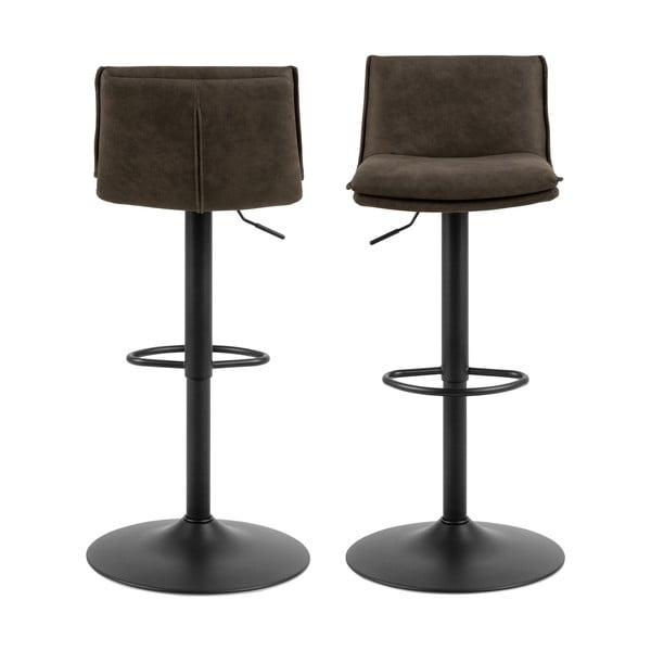 Тъмнокафяви бар столове в комплект от 2 броя 107 см Flynn - Actona-image-2