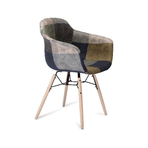 Сив трапезен стол с крака от букова дървесина Flame Patch - Furnhouse-image-2