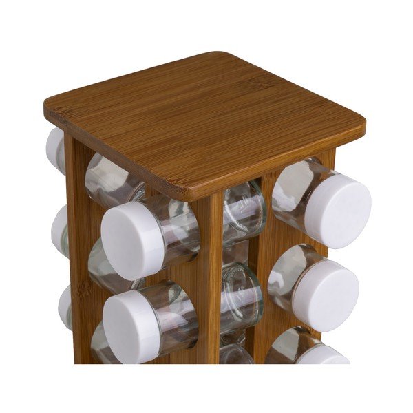 Бурканчета за подправки 12 бр. със стойка Bamboo Walnut – Casa Selección-image-4