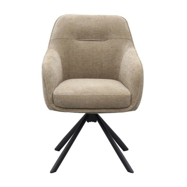 Кафяво-сив тапициран трапезен стол с подлакътници Avola – Unique Furniture-image-1