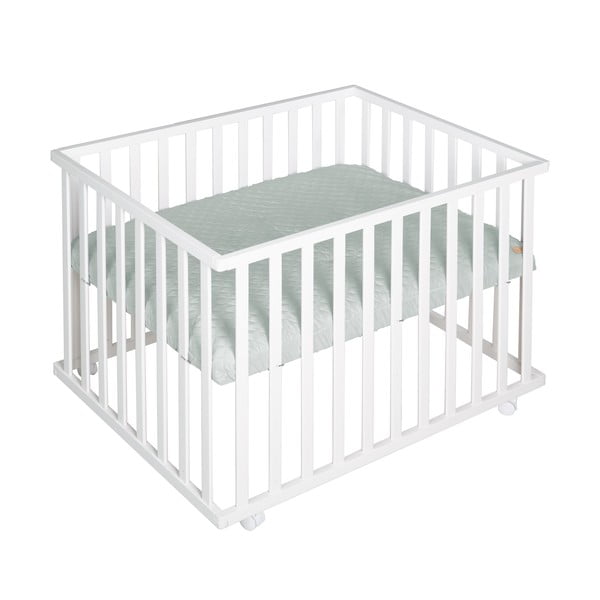 Бяла кошара за игра 100x75 cm на колелца Style – Roba