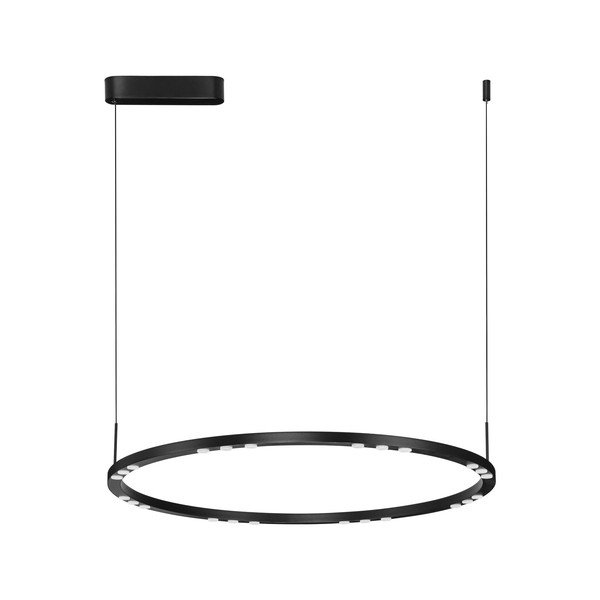 Матово черно алуминиево LED затъмняващо се висящо осветително тяло ø 80 cm Lunette – Nova Luce