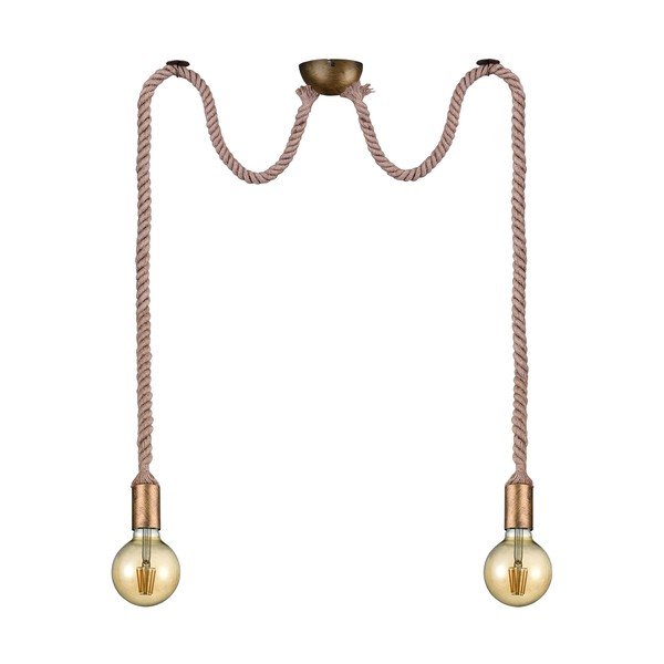 Висящо осветително тяло в месингов цвят ø 12 cm Rope – Trio