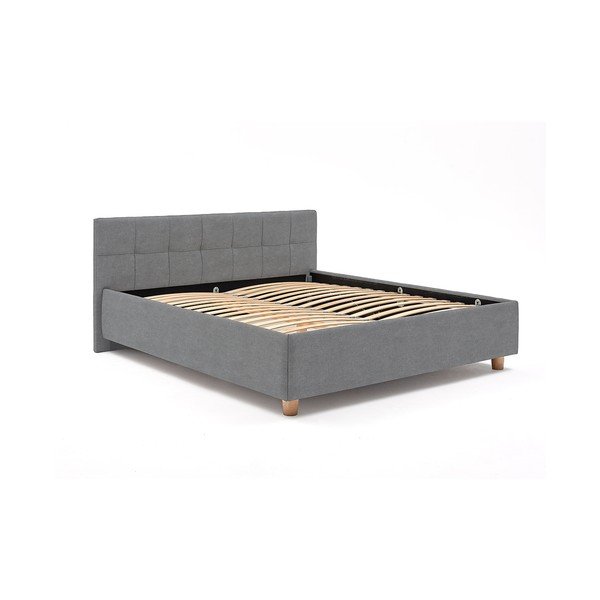 Синьо-сиво двойно легло с решетка и място за съхранение , 180 x 200 cm Leda - ProSpánek-image-2