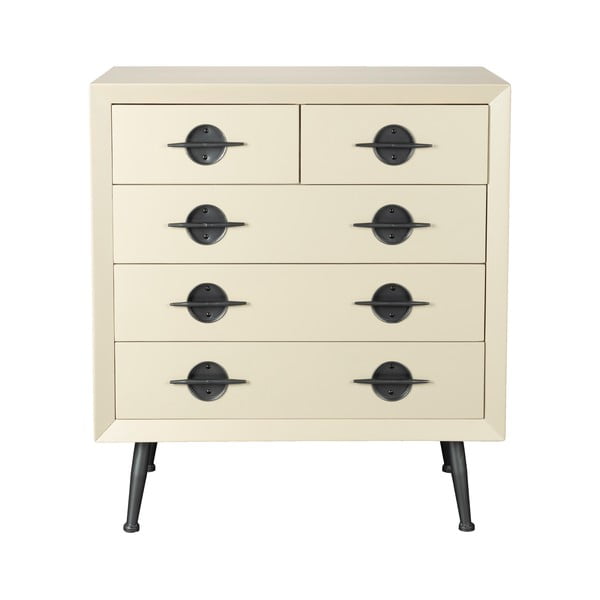 Бежов скрин от масивно каучуково дърво 86x86x40 cm Edson – Dutchbone