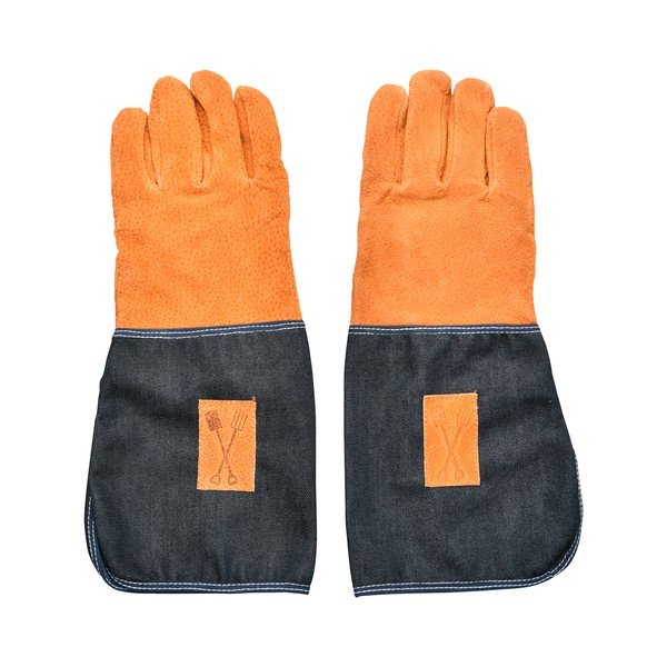 Синьо-оранжеви градински ръкавици със защита на китките Denim - Esschert Design-image-3