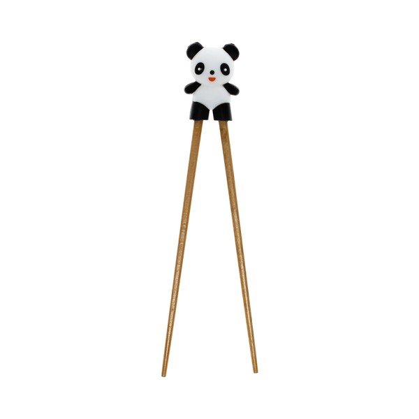 Дървени детски тренировъчни клечки за хранене в естествен цвят Panda – Rex London