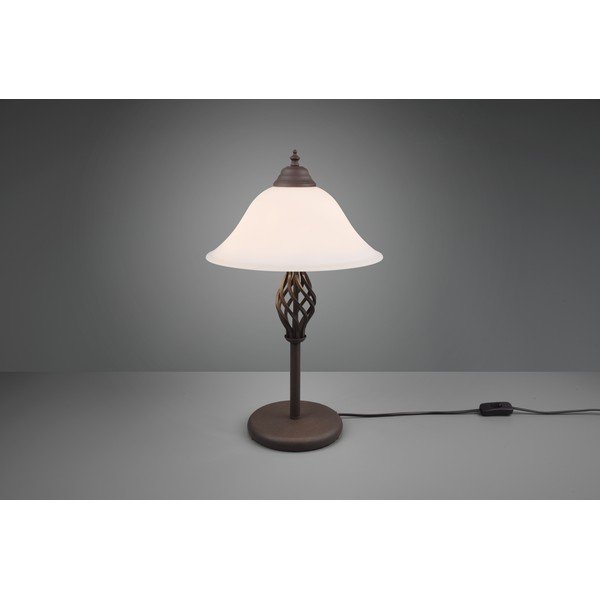 Тъмнокафява настолна лампа със стъклен абажур (височина 50 cm) Rustica – Trio-image-4