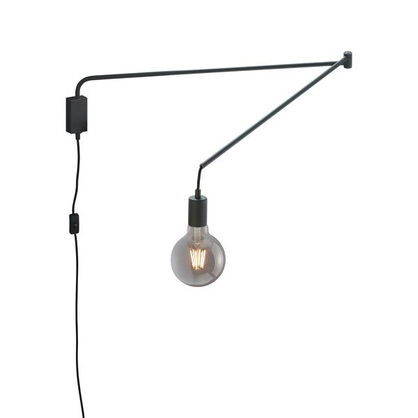 Матово черно стенна лампа с огъваща се структура за контакт Line – Trio-image-4