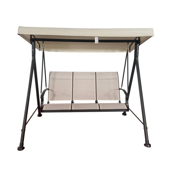 Бежова метална градинска люлка Hollywood II – Rojaplast-image-1