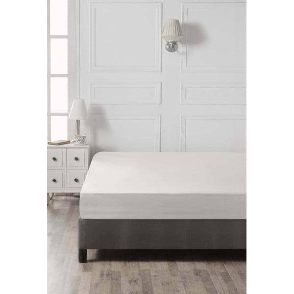 Бял еластичен памучен чаршаф 140x200 cm – Mijolnir-image-2