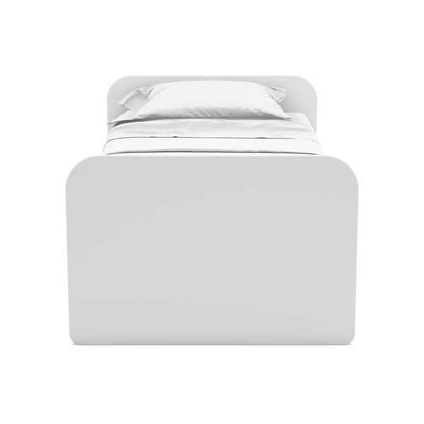 Бяло разтегателно детско легло от декор от бор с място за съхранение и включена подматрачна рамка 90x200 cm Esteban – Marckeric-image-1