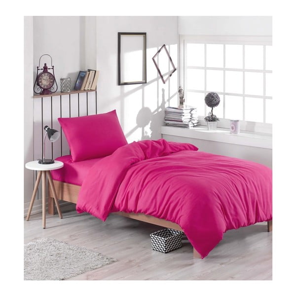 Розово спално бельо с чаршаф за единично легло Rose, 160 x 220 cm Duzboya - Mijolnir