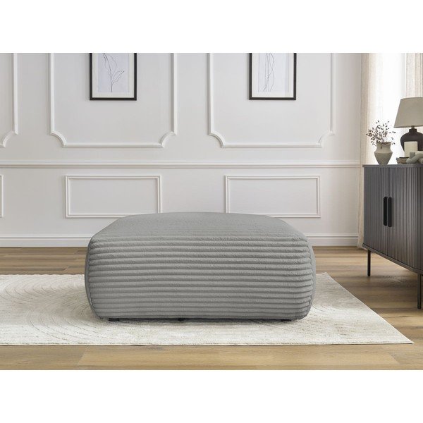 Тъмносива табуретка  от рипсено кадифе Lucien – Bobochic Paris-image-1