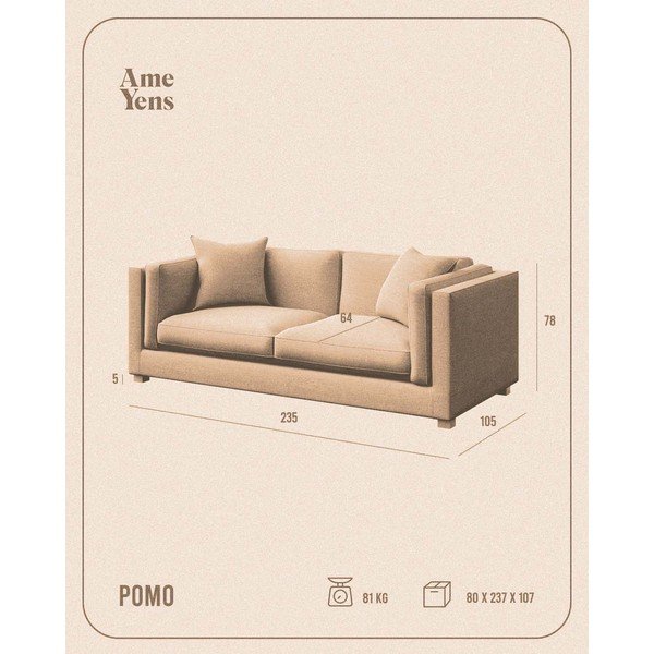 Бежов диван 235 cm Pomo – Ame Yens-image-4