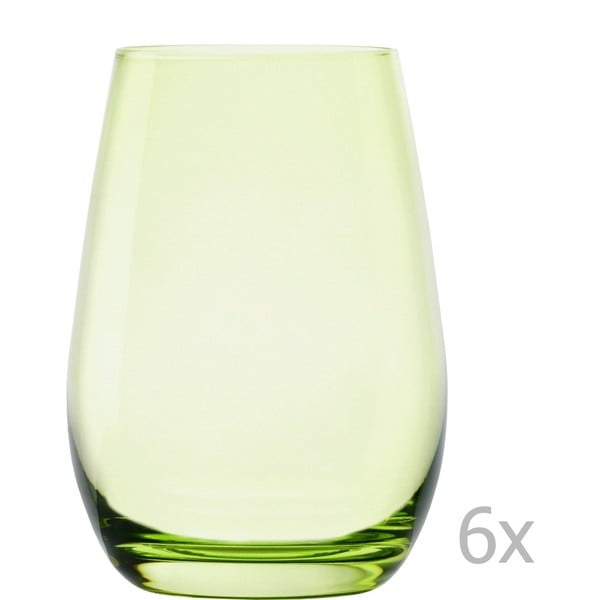 Sada 6 zelených sklenic Stölzle Lausitz Elements, 465 ml