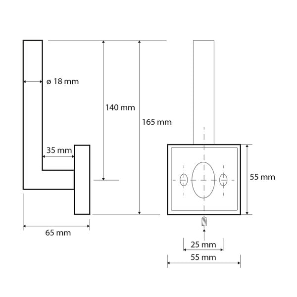 Месингов държач за тоалетна хартия в сребристо X-Square - Sapho-image-1