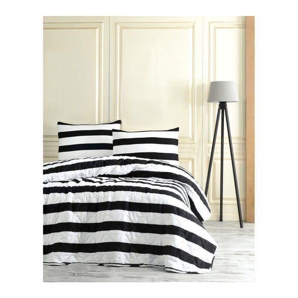 Ватирана покривка за легло и 2 калъфки за възглавници Stripo, 200 x 220 cm Line - Mijolnir