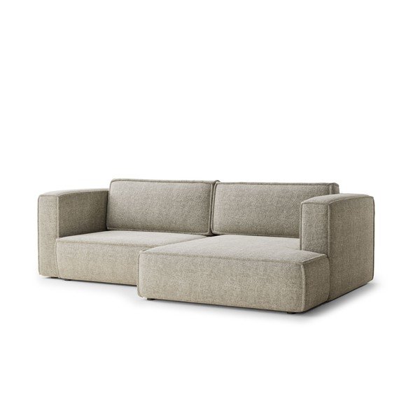 Бежов шенилов сгъваем/с място за съхранение ъглов диван (десен ъгъл) Velto – Maison de Rêve