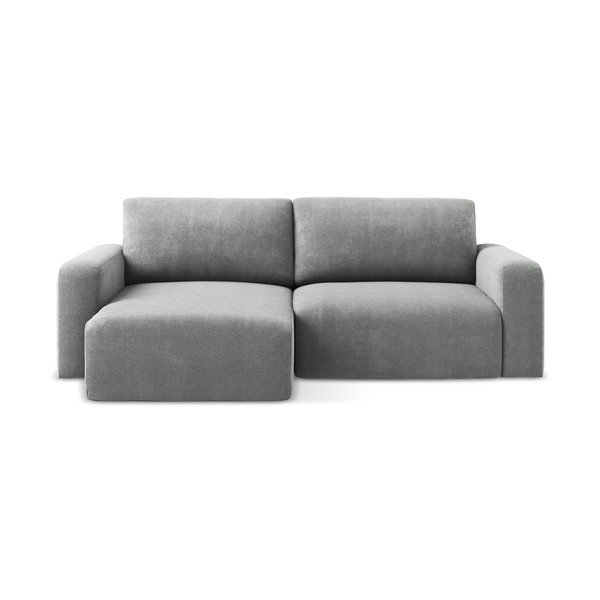 Сив шенилов сгъваем/с място за съхранение ъглов диван (ляв ъгъл) Kona – Makamii