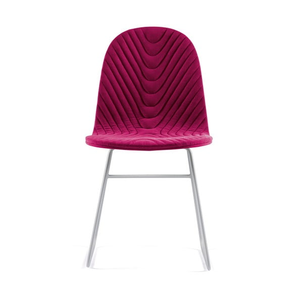 Růžová židle s kovovými nohami Iker Mannequin V Wave
