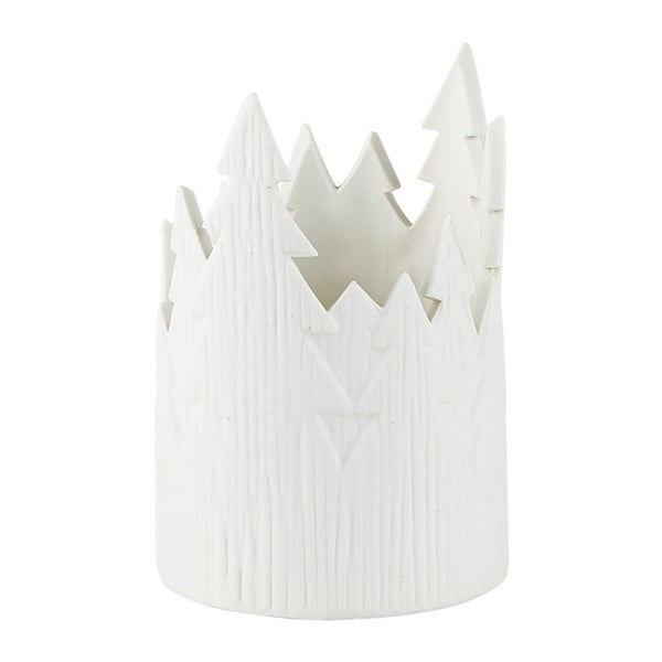 Бял порцеланов свещник Ruma, височина 12,5 cm - KJ Collection