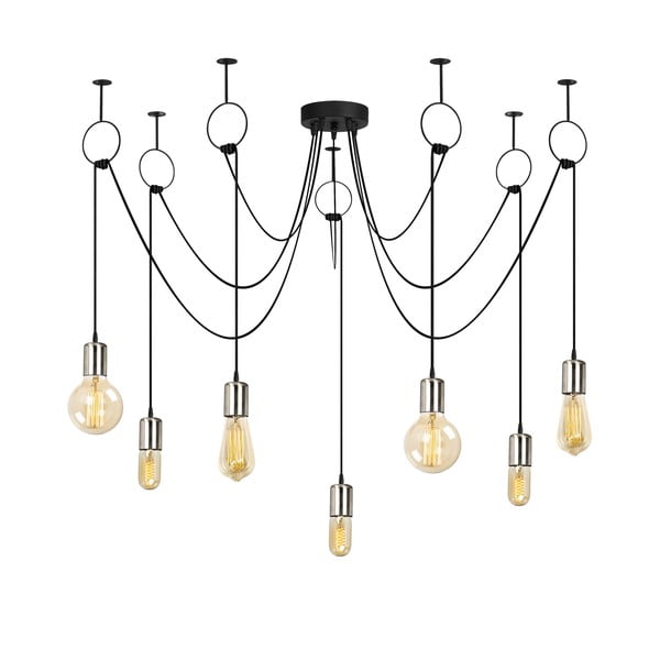 Черно висящо осветително тяло за 7 крушки Sirin - Opviq lights-image-2