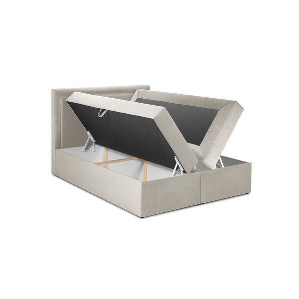 Бежово кадифено двойно легло , 180 x 200 cm Yucca - Mazzini Beds-image-4