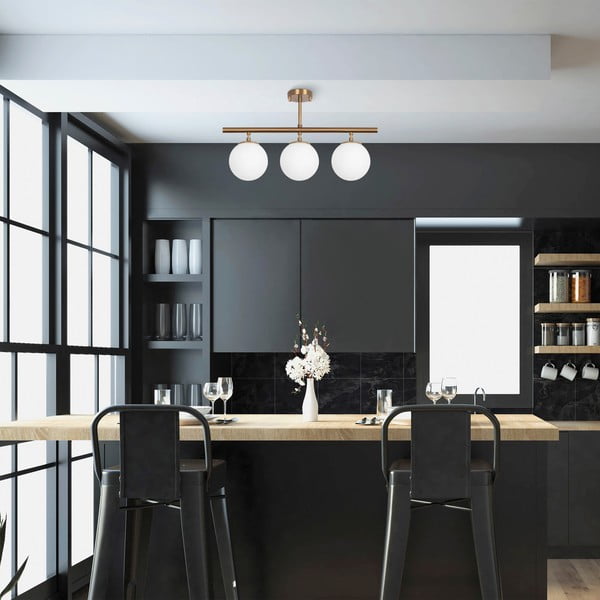 Осветително тяло за таван в бронзов цвят със стъклен абажур ø 15 cm Atmaca – Opviq lights-image-1