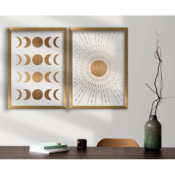 Картини в комплект 2 бр. 38x53 cm Moon & Sun – Wallity-image-1