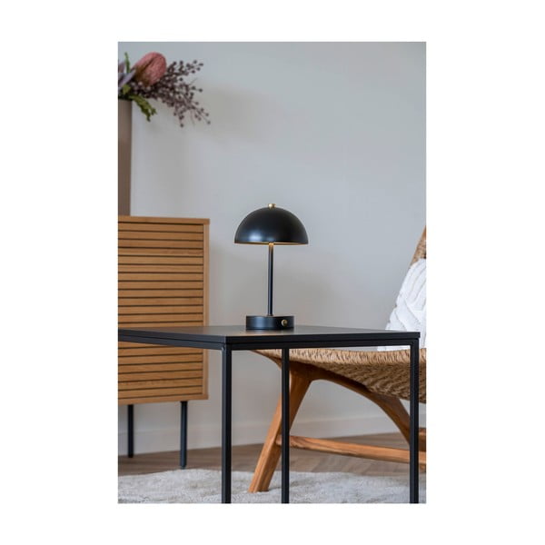 Черна гланцирана LED настолна лампа (височина 25 cm) Holt – House Nordic-image-2