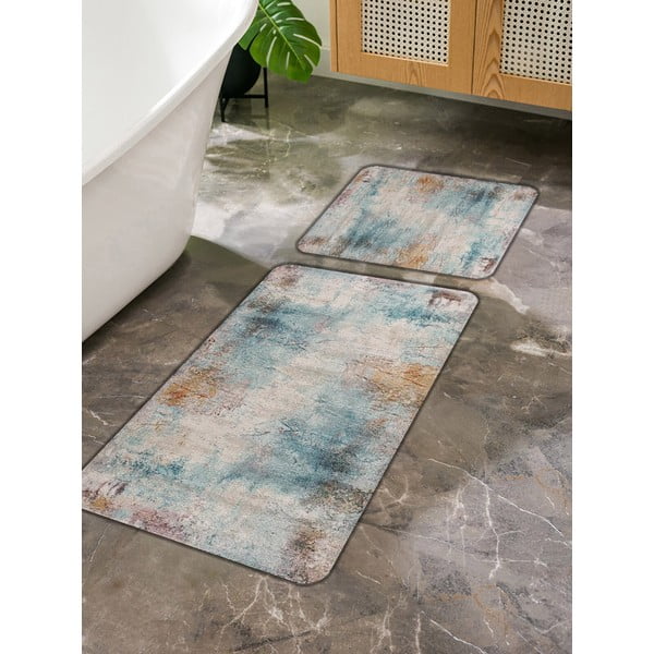 Синьо-сиви изтривалки за баня в комплект от 2 бр. 60x100 cm - Mila Home-image-3