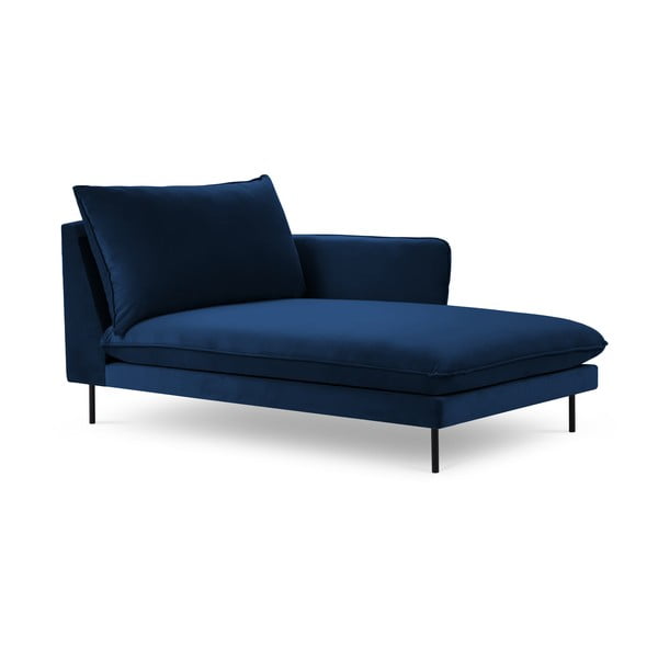 Синьо кадифено кресло за отдих (десен ъгъл) Vienna - Cosmopolitan Design