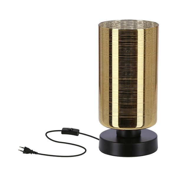 Настолна лампа със стъклен абажур в черно и златисто (височина 25 cm) Cox - Candellux Lighting