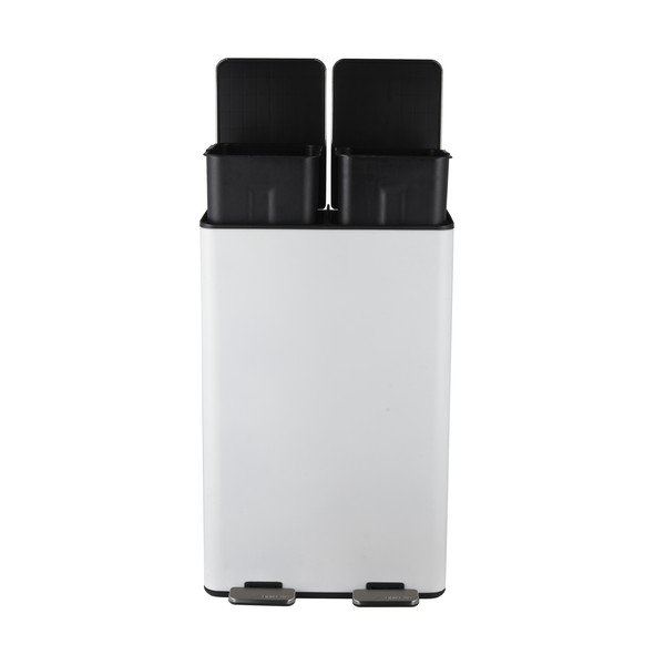 Стоманено кошче за боклук 2x30 l за рециклиране с педал в матово бял цвят   Aliya – Spirella-image-4