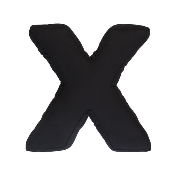 Látkový polštář X, černý