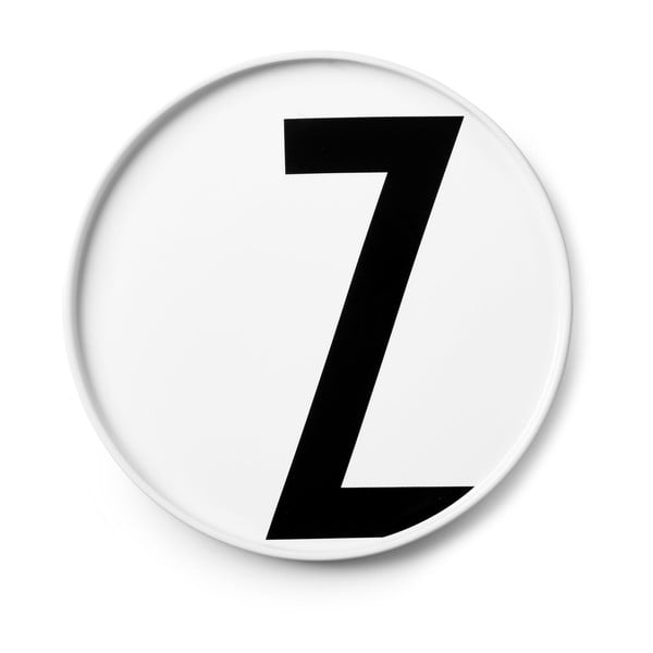 Бяла порцеланова десертна чиния Z, ø 21,5 cm A-Z - Design Letters