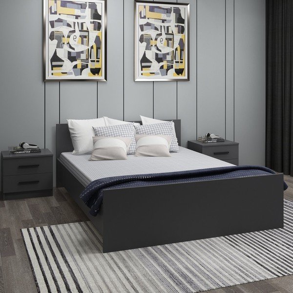 Антрацитно двойно легло 160x200 cm Kale – Kalune Design-image-4