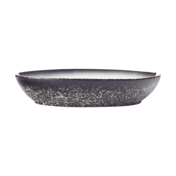 Бяло-черна керамична овална купа Caviar, дължина 20 cm - Maxwell & Williams