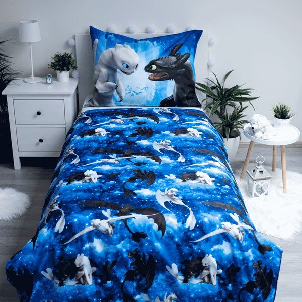 Детско спално бельо от микрофибър 140x200 cm How to Train Your Dragon - Jerry Fabrics-image-2